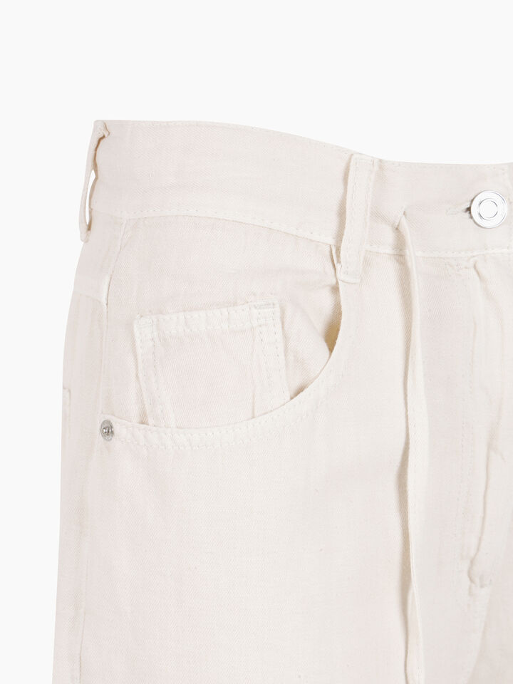 Bermuda cargo in denim  - sisley k pantaloncini jeans - Bianco Panna | Sisley K image number 3